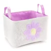 Euphoric Expression White & Purple Lilac Canvas Storage Tote