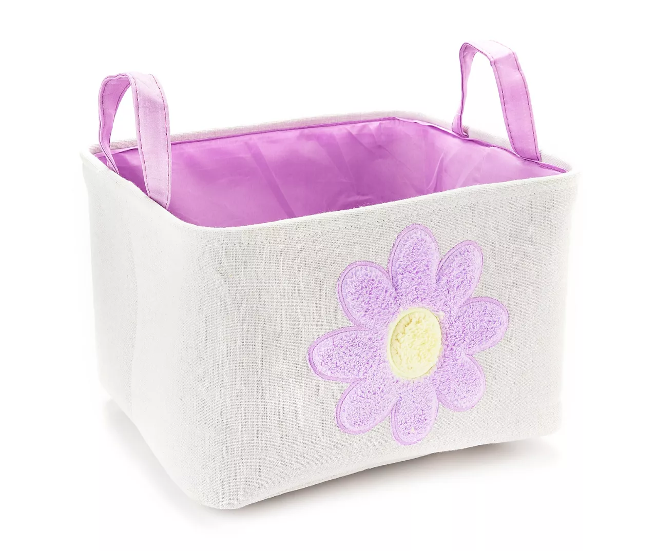 Euphoric Expression White & Purple Lilac Canvas Storage Tote 1 Euphoric Expression White & Purple Lilac Canvas Storage Tote