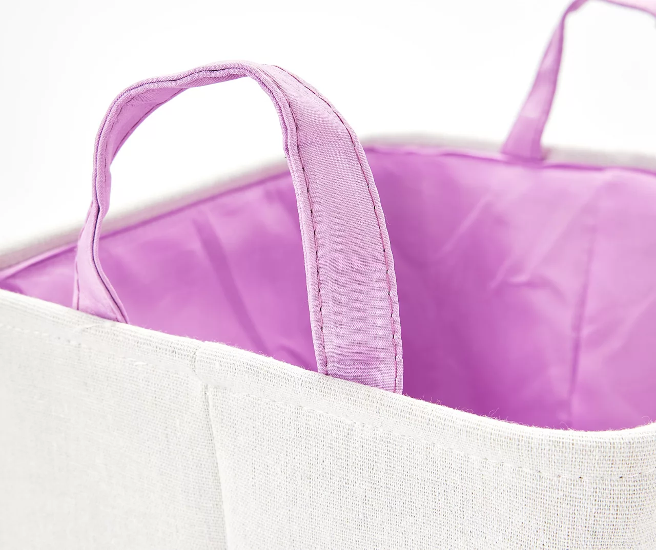 Euphoric Expression White & Purple Lilac Canvas Storage Tote 2 Euphoric Expression White & Purple Lilac Canvas Storage Tote - Image 2