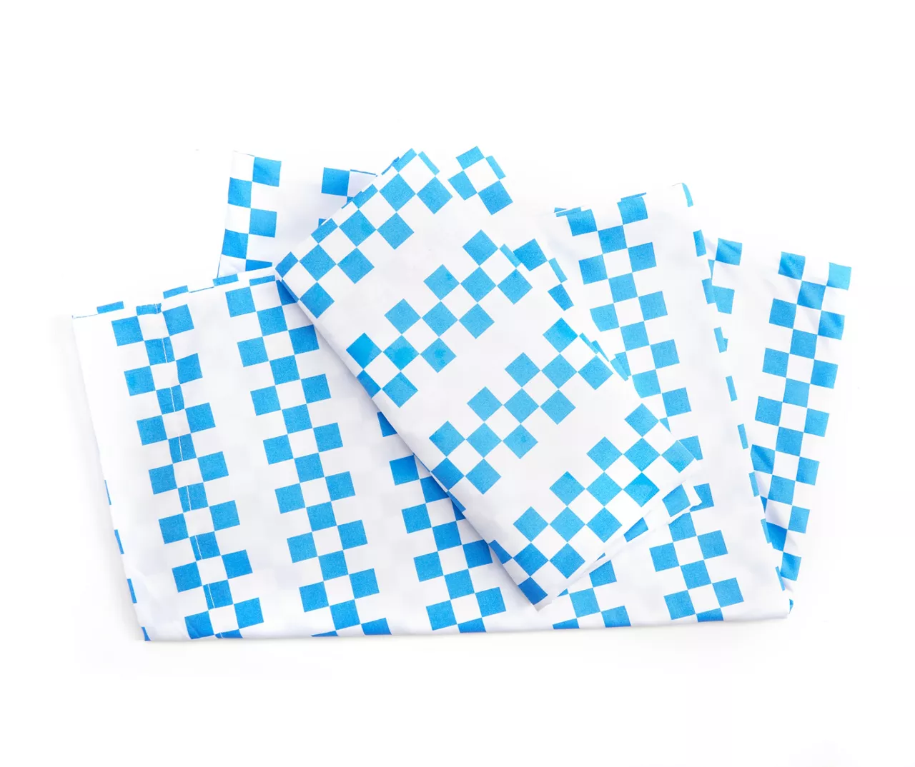 Euphoric Expression White & Blue Checkerboard Queen 4-Piece Sheet Set 1 Euphoric Expression White & Blue Checkerboard Queen 4-Piece Sheet Set