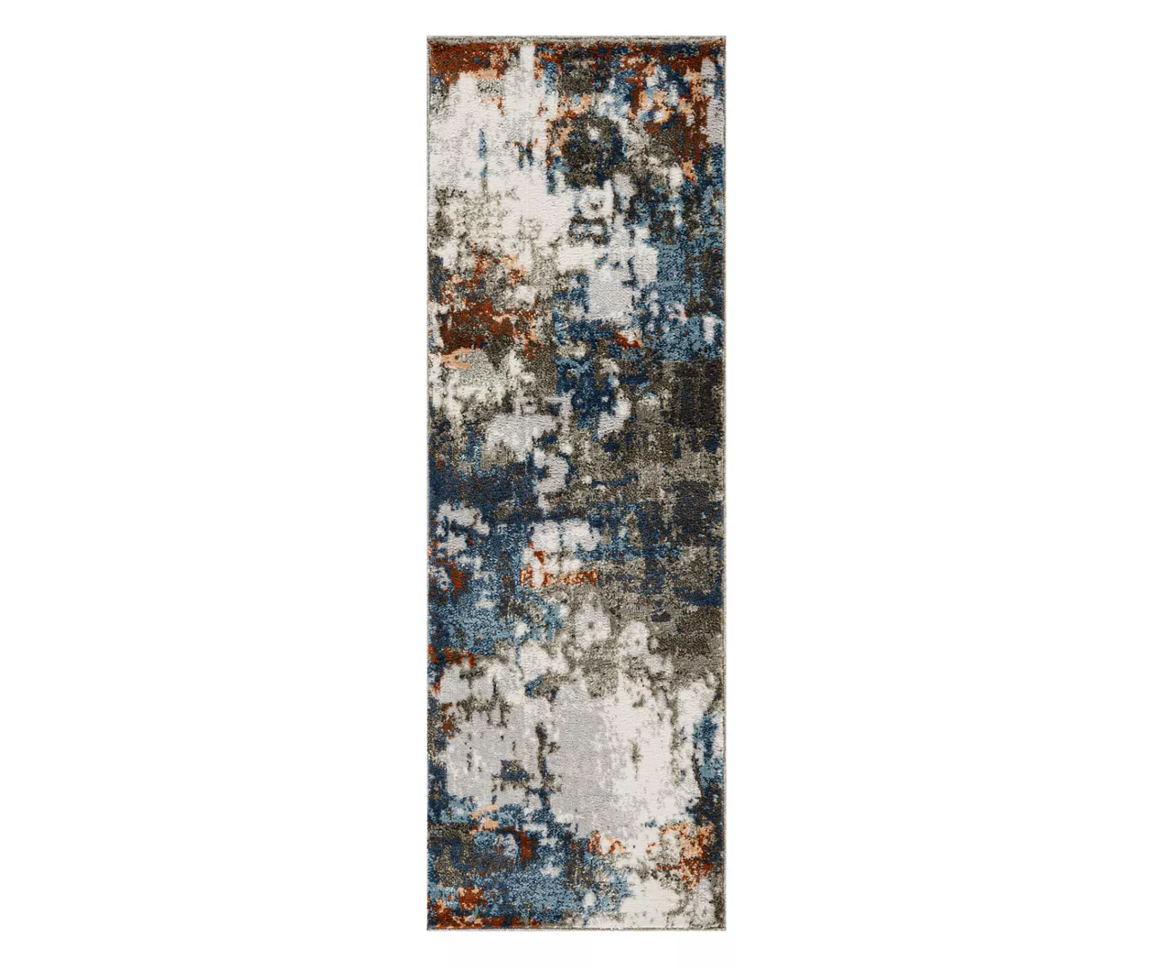 Blue & Brown Abstract Area Rug & Runner Set 2 Blue & Brown Abstract Area Rug & Runner Set - Image 2