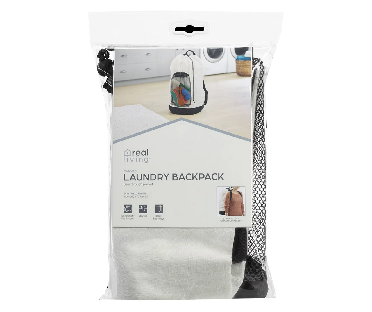 White Canvas Laundry Backpack 1 White Canvas Laundry Backpack