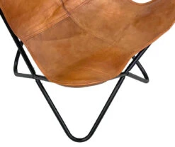 Tan Leather Butterfly Chair -Real Living 810616677 A0 3