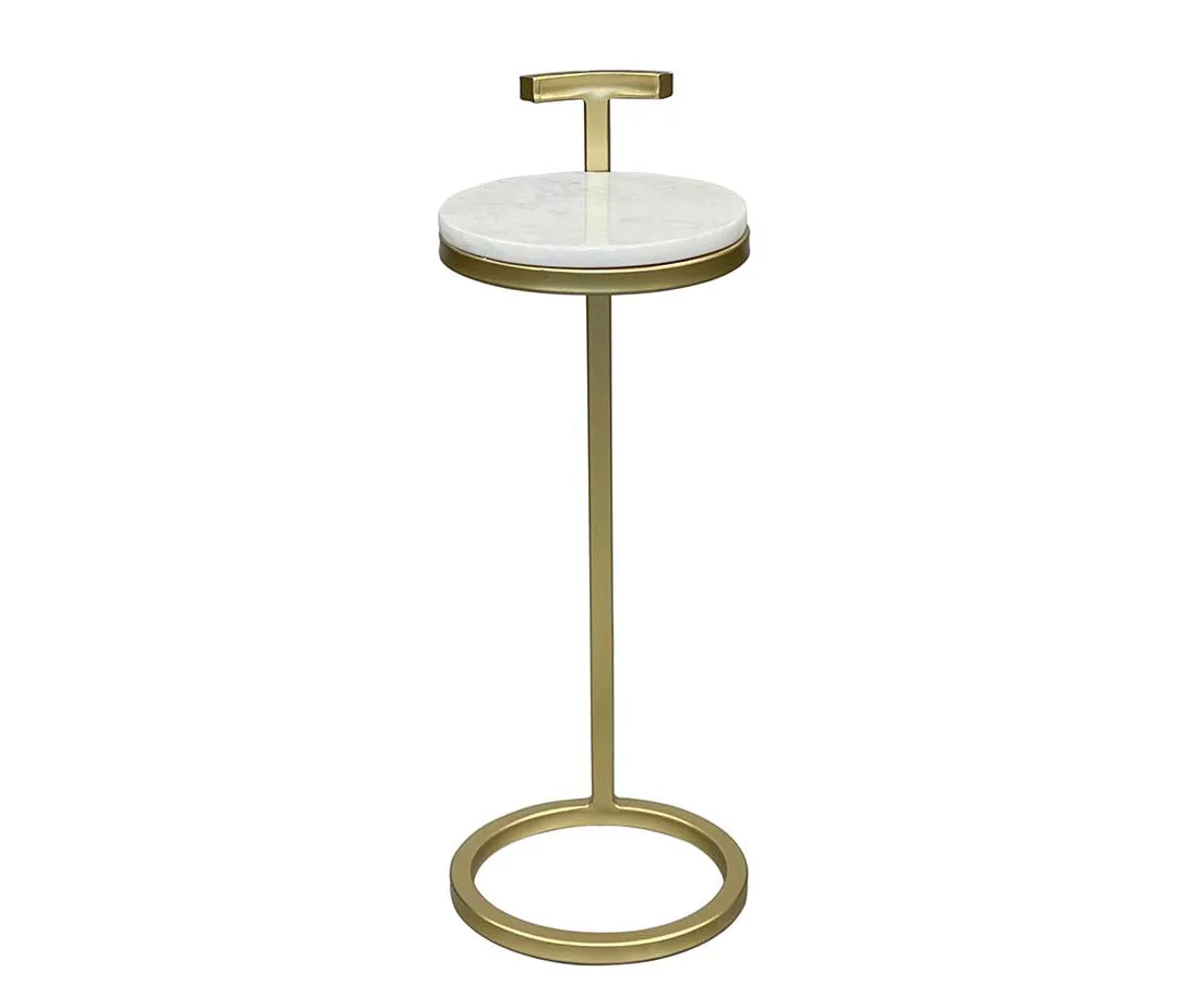 Marble & Metal Drink Side Table 1 Marble & Metal Drink Side Table