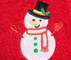 Savvy Red Snowman 4-Piece Towel Set 5 Savvy Red Snowman 4-Piece Towel Set -Real Living 810619382 A8 2
