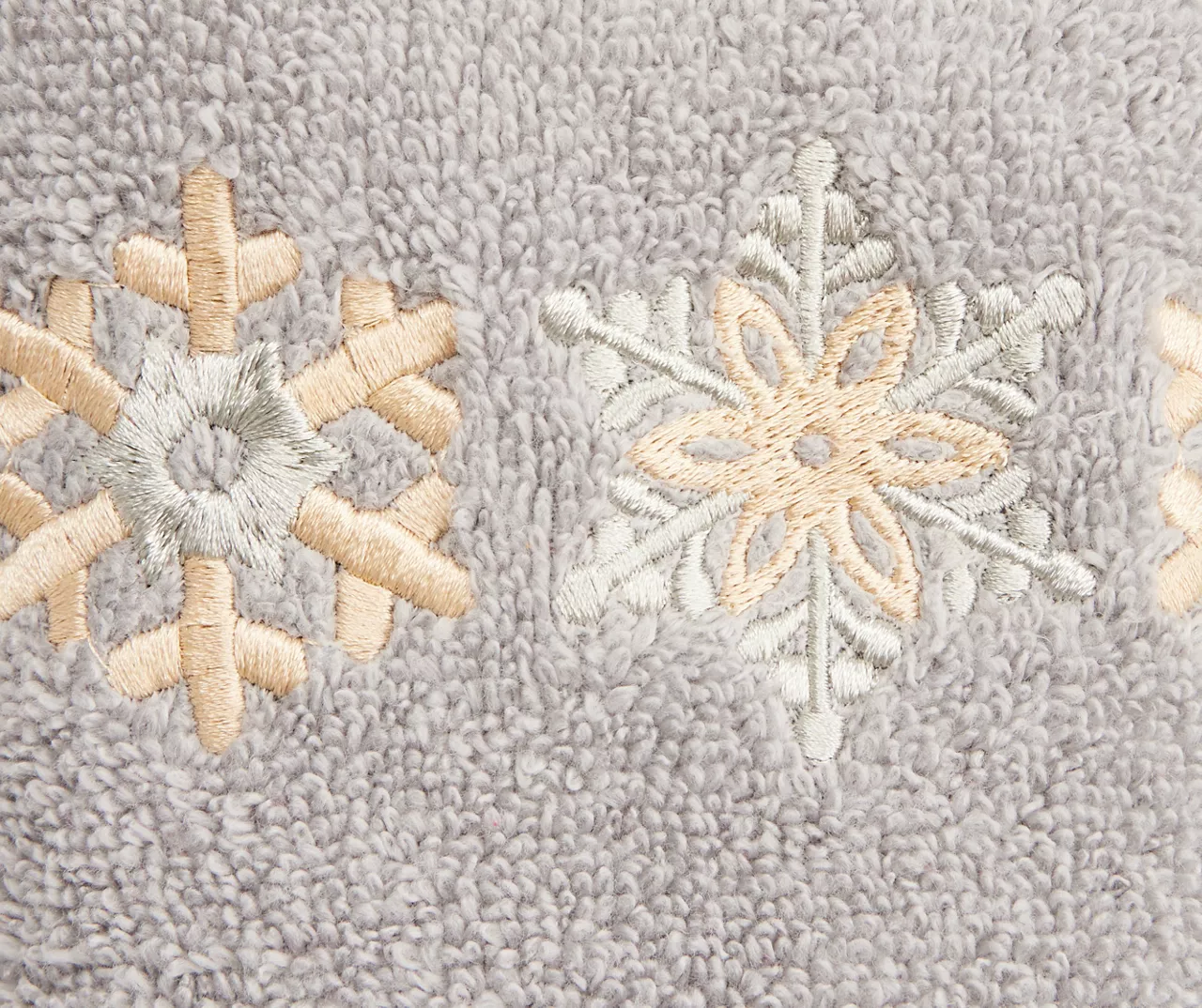 Alloy Gray Snowflake 4-Piece Towel Set 3 Alloy Gray Snowflake 4-Piece Towel Set - Image 3