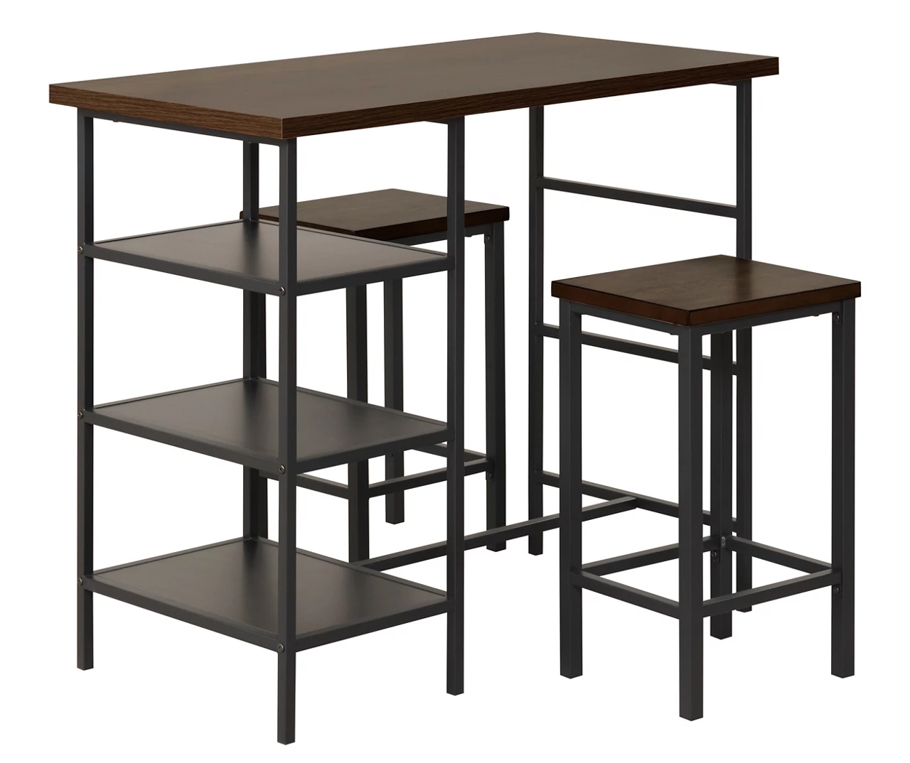 Walnut 3-Piece Pub Dining Set 1 Walnut 3-Piece Pub Dining Set